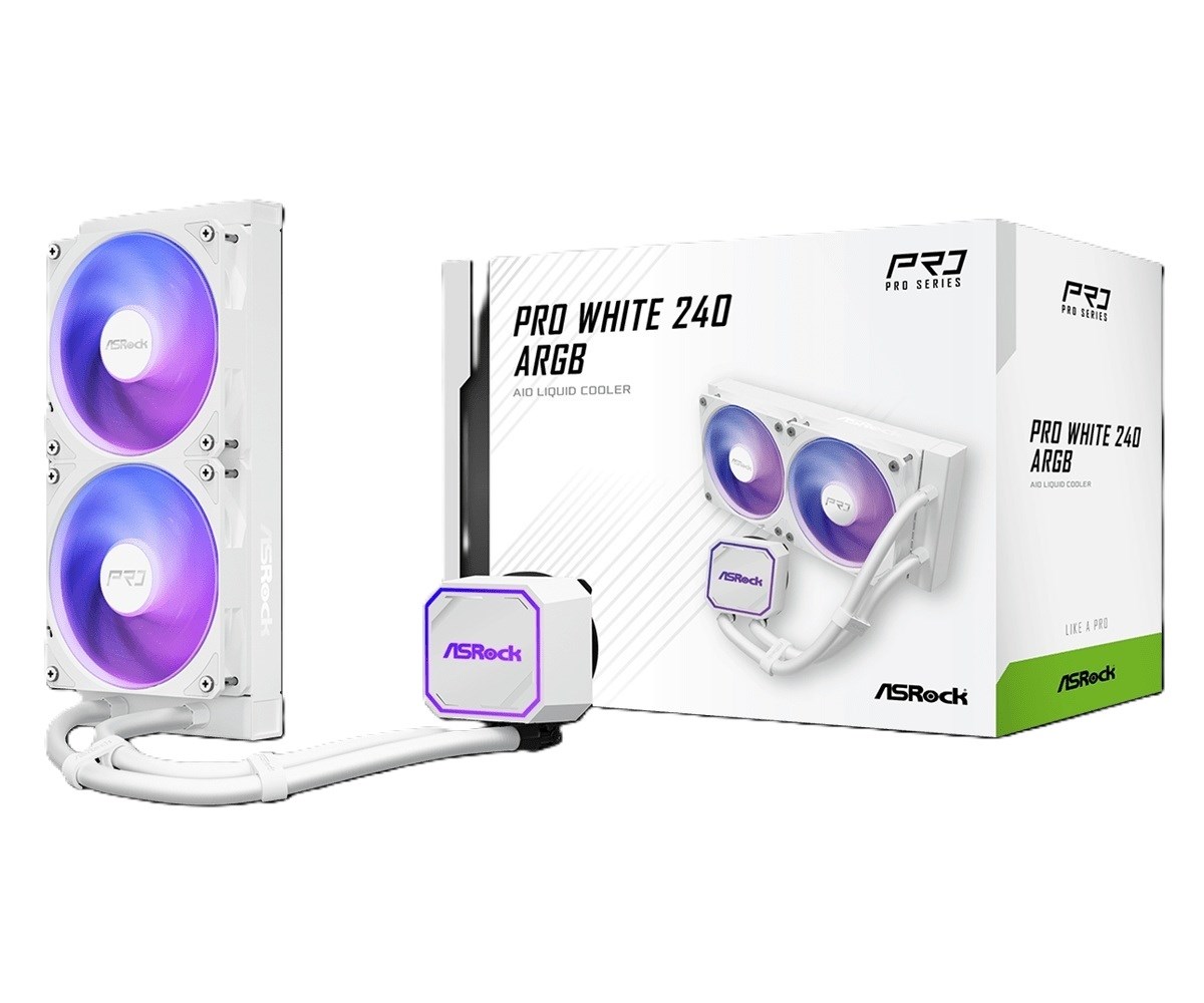 фото Водяне охолодження ASRock Pro White 240 ARGB 1