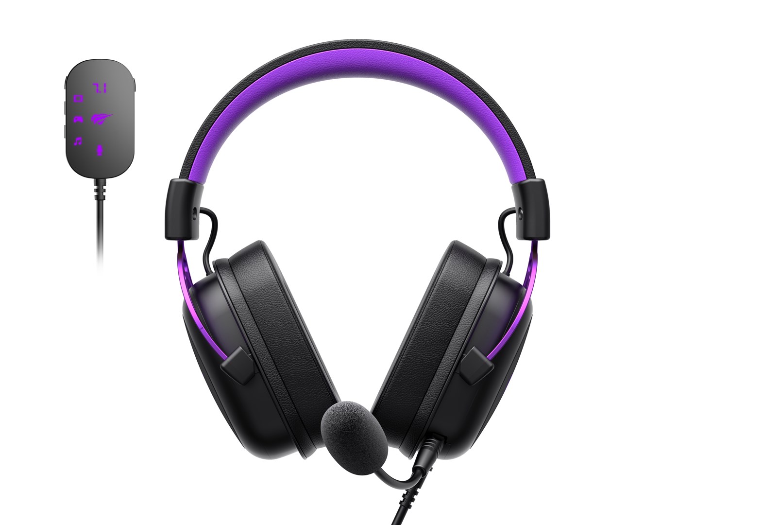 фото Навушники з мікрофоном Havit H2002C+U Black/Purple 2