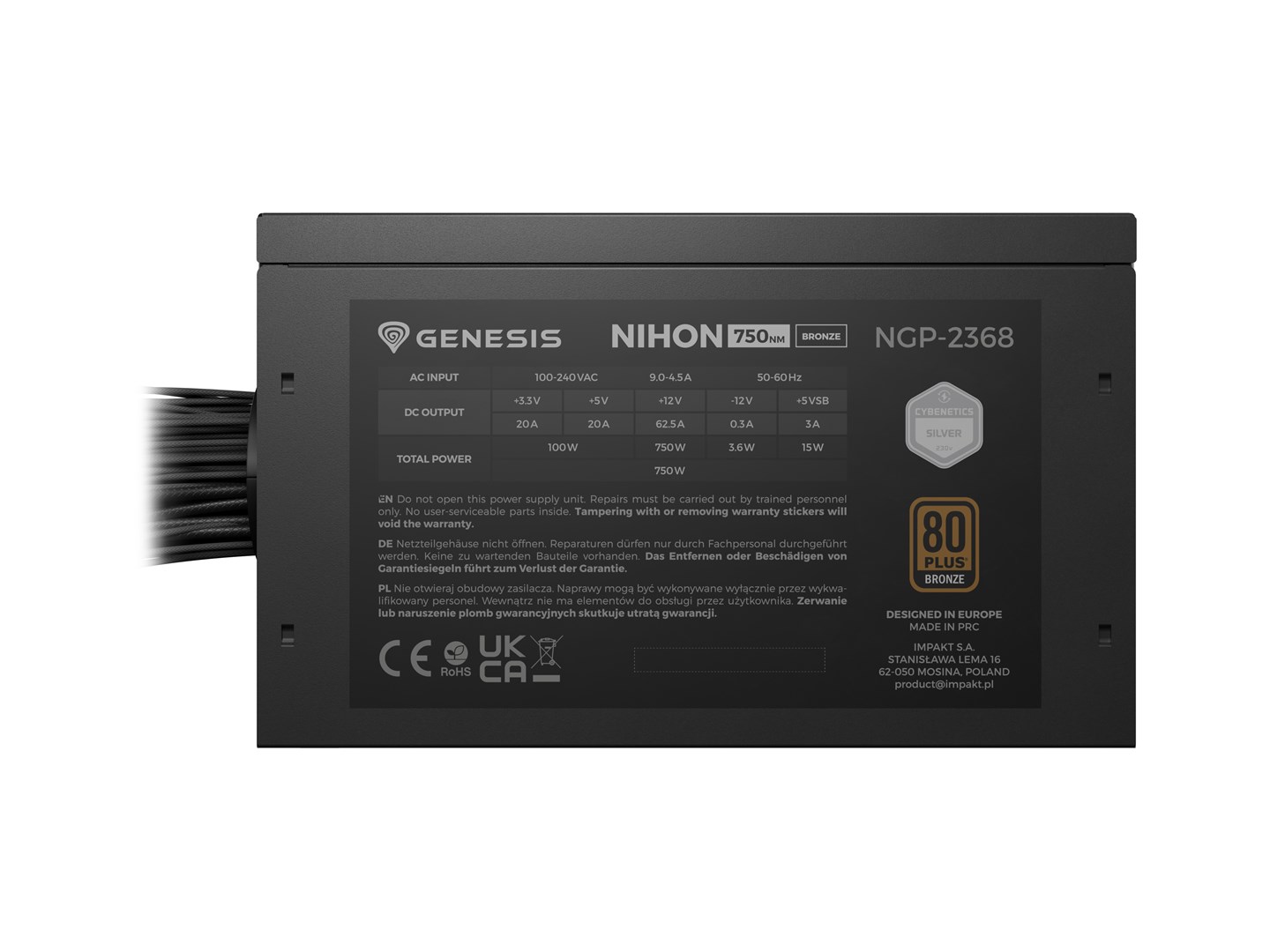 фото Блок живлення Genesis Nihon 750NM Black (NGP-2368) 3