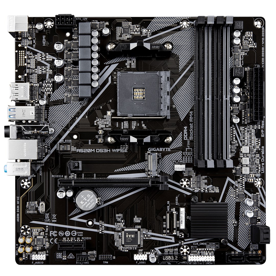 фото Материнська плата Gigabyte A520M DS3H WIFI6E 2