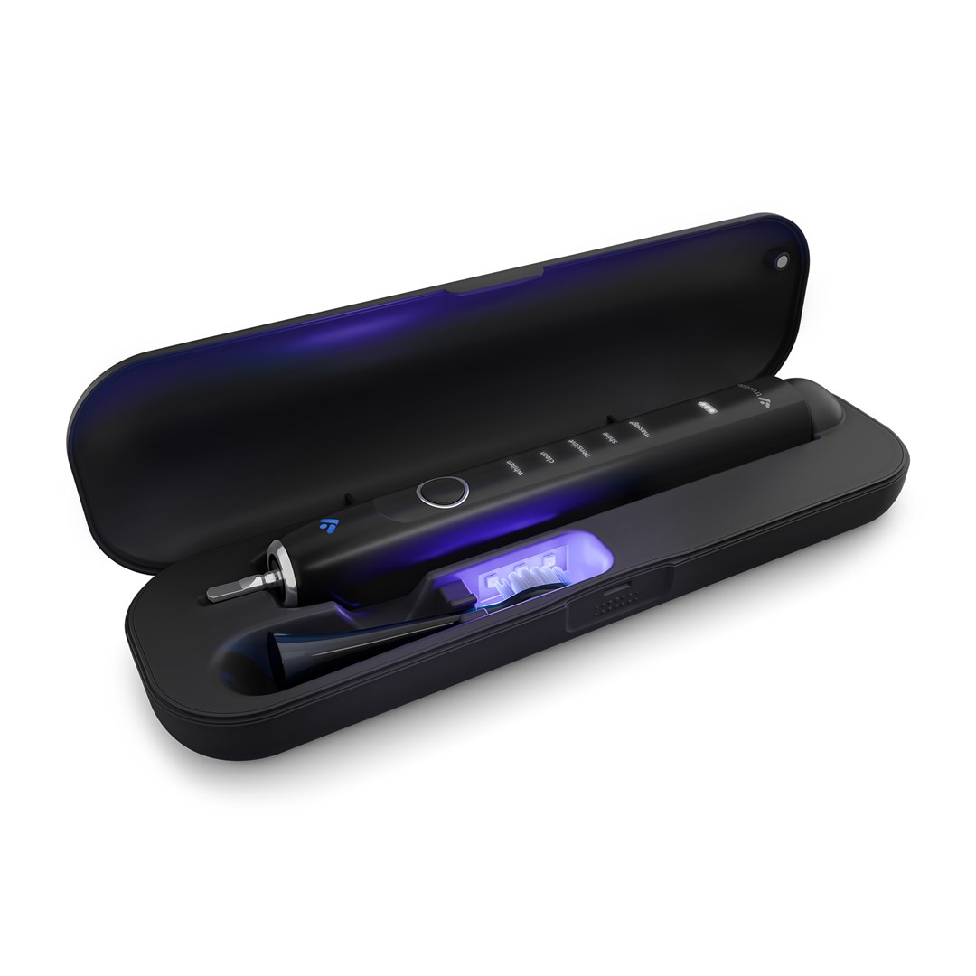 фото Набір із 2-х електричних зубних щіток TrueLife SonicBrush Clean70 UV Duo Black/White 3