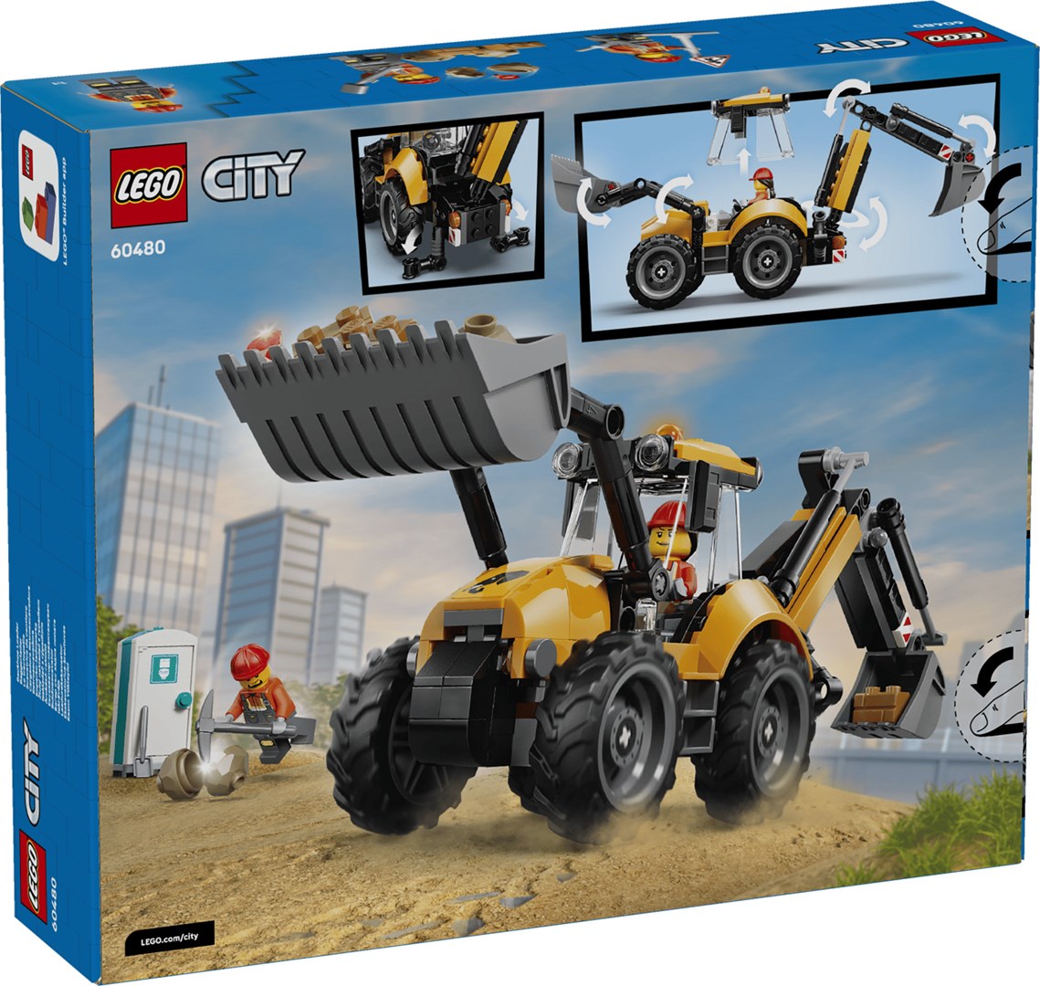 фото Блоковий конструктор LEGO City Жовтий екскаватор-навантажувач (60480) 1