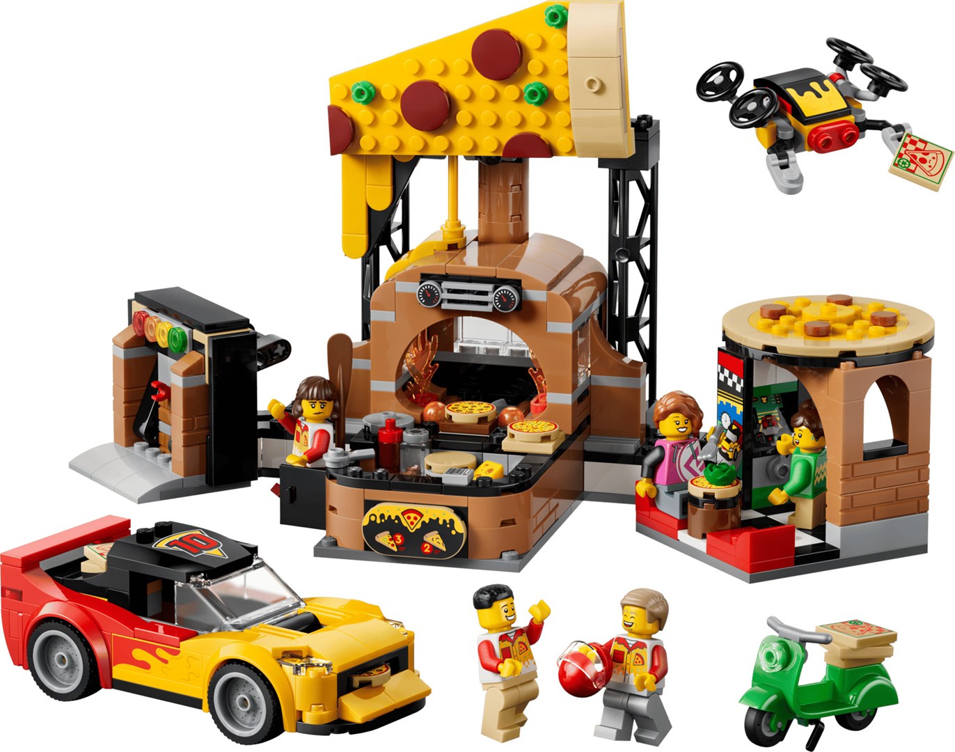 фото Блоковий конструктор LEGO City Доставка піци з різними транспортними засобами (60496) 2