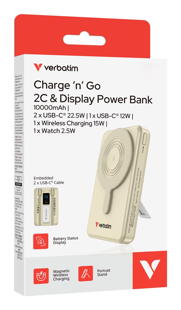 фото Зовнішній акумулятор (павербанк) Verbatim Charge n Go Two Cable 10000mAh Gold (32274) 3