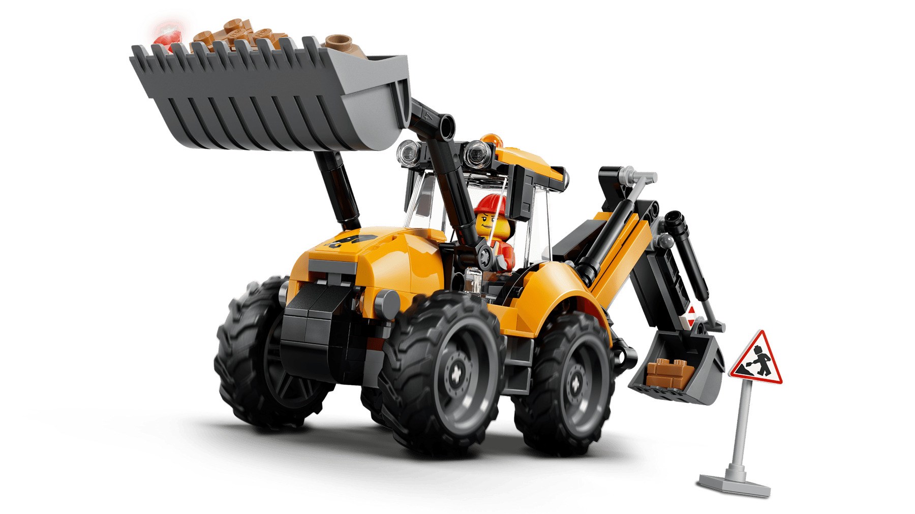 фото Блоковий конструктор LEGO City Жовтий екскаватор-навантажувач (60480) 3