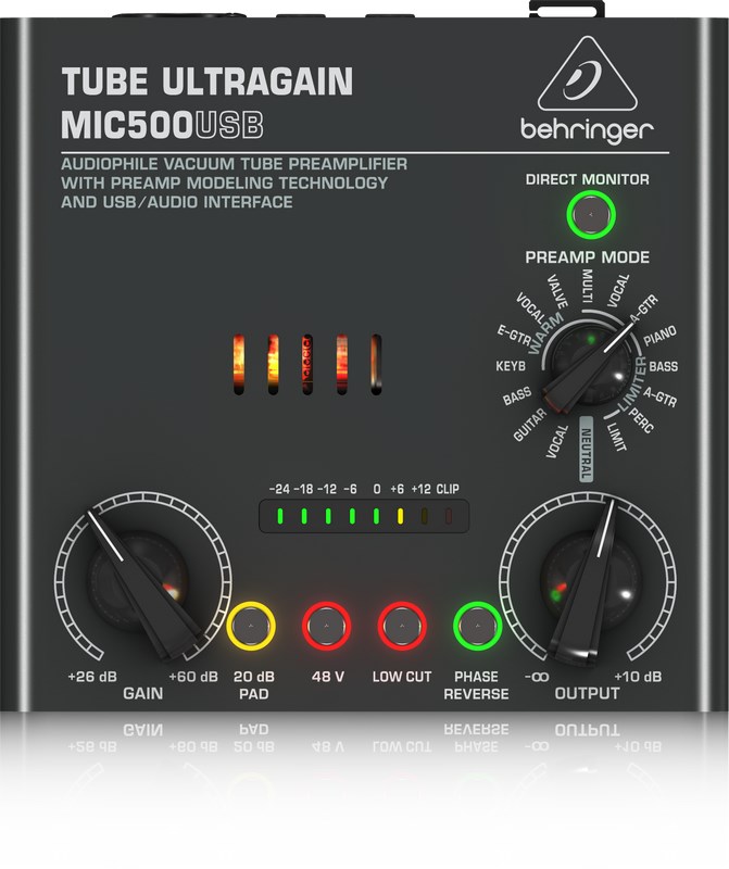 фото Мікрофонний передпідсилювач Behringer MIC500USB 1