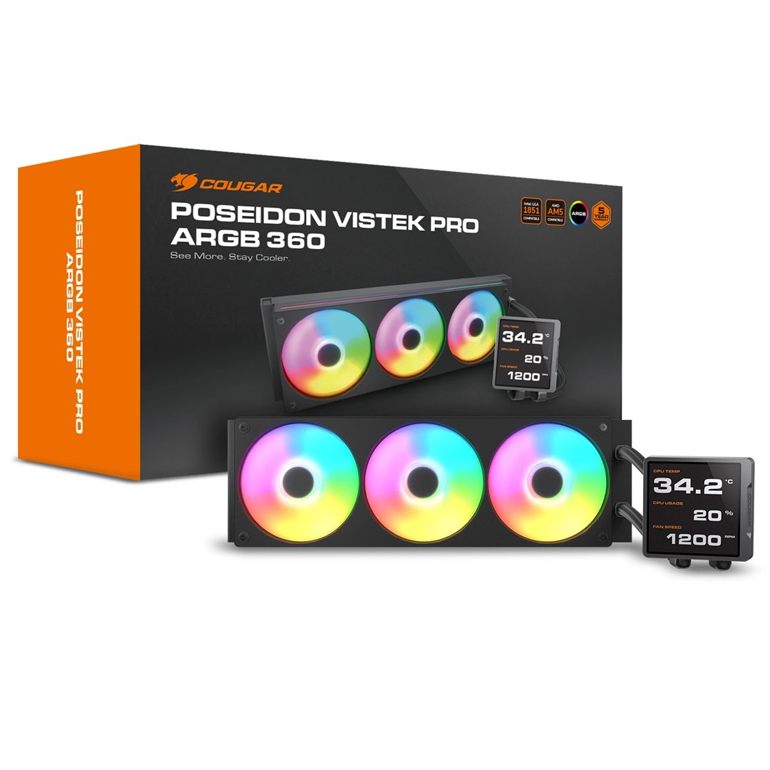 фото Водяне охолодження Cougar Poseidon Vistek Pro ARGB 360 Black (CGR-PSDVPRGB-B-360) 3