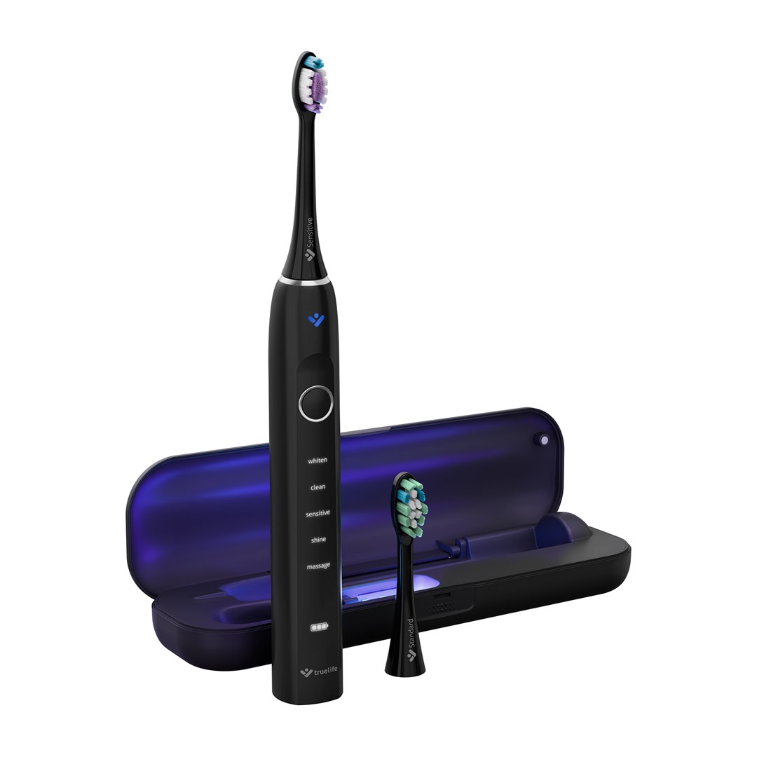 фото Набір із 2-х електричних зубних щіток TrueLife SonicBrush Clean70 UV Duo Black/White 2