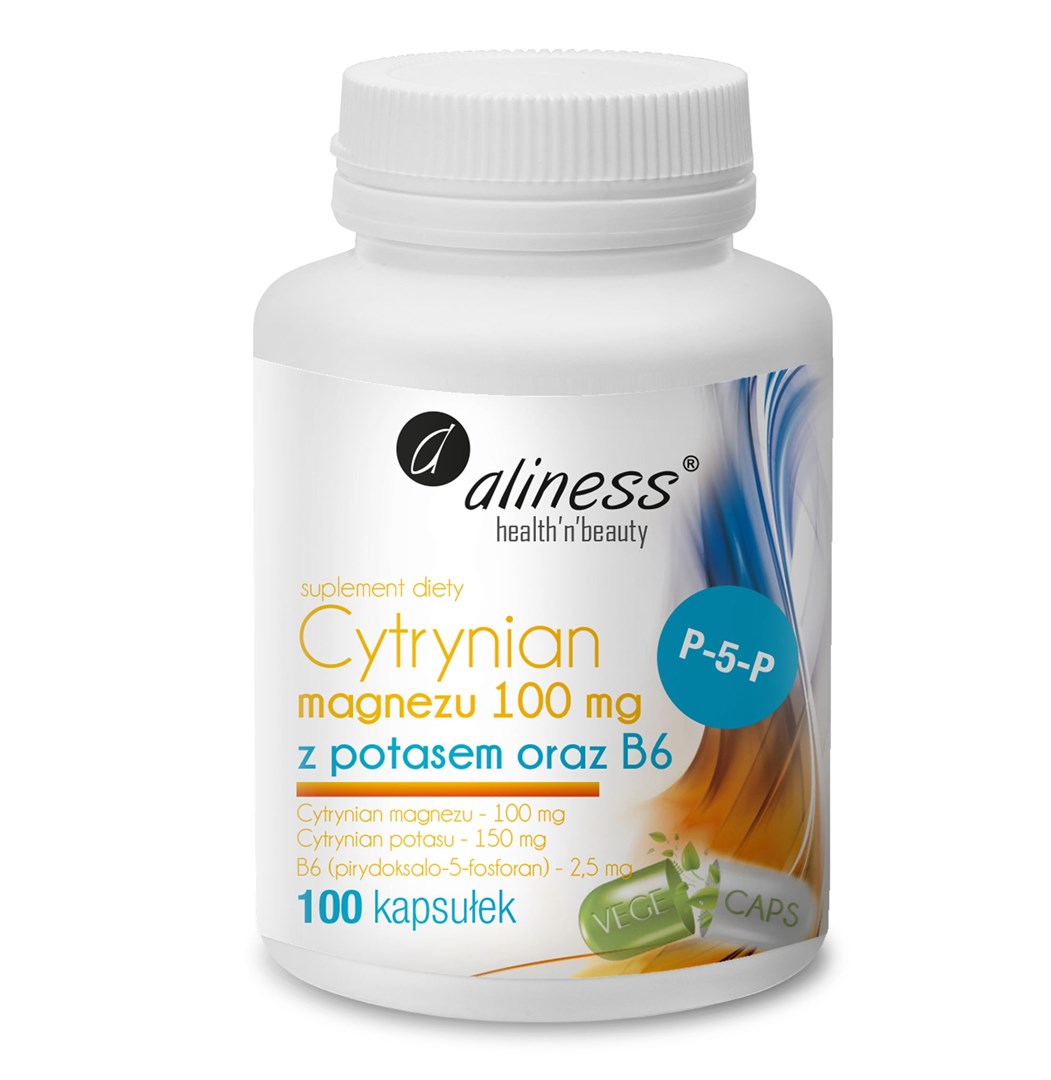 Aliness Cytrynian Magnezu z Potasem x 100 VEGE kaps.