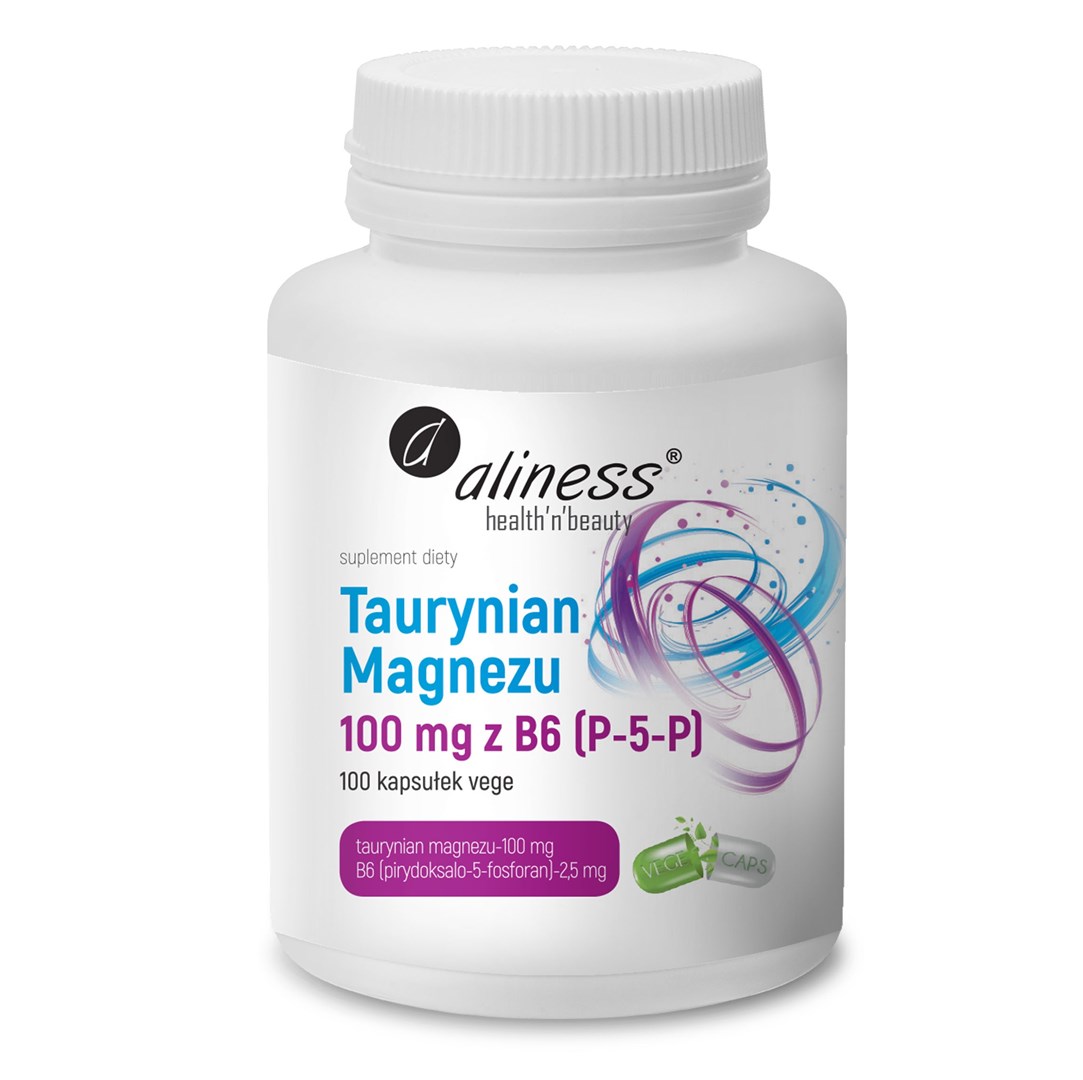 Aliness Taurynian Magnezu 100mg + B6 x 100 kaps.